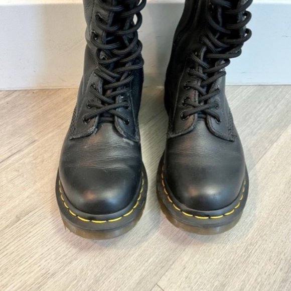 DR MARTENS BLACK 1B60 VIRGINIA LEATHER KNEE HIGH BOOTS SIZE 5 - Picture 3 of 5